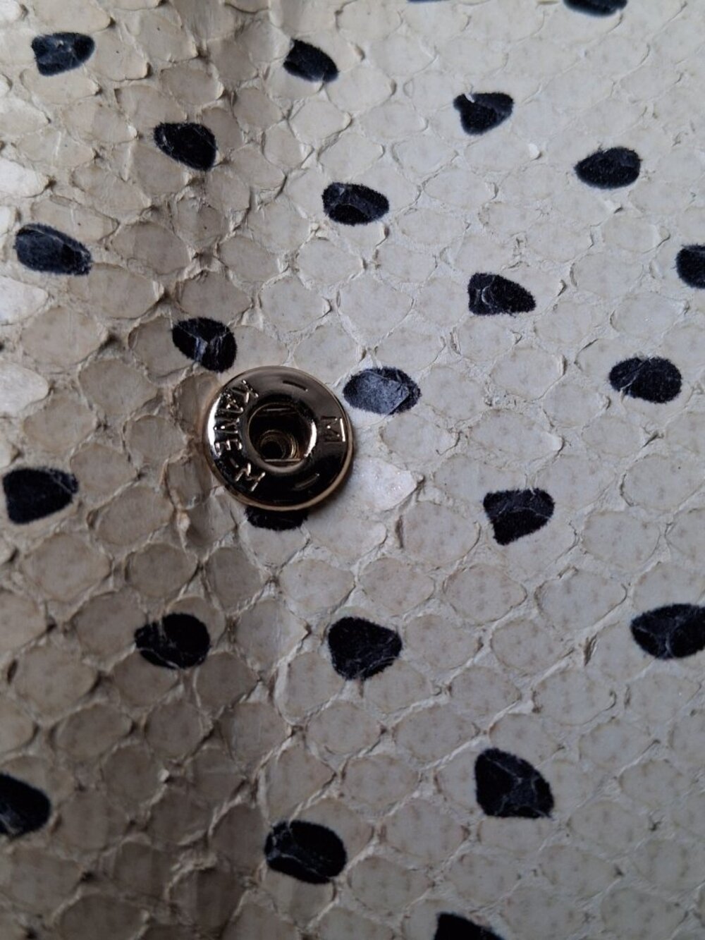 Kate Spade Kennedy Street Snake Wallet Trifold Ivory Black Dots Leather - Picture 12 of 16